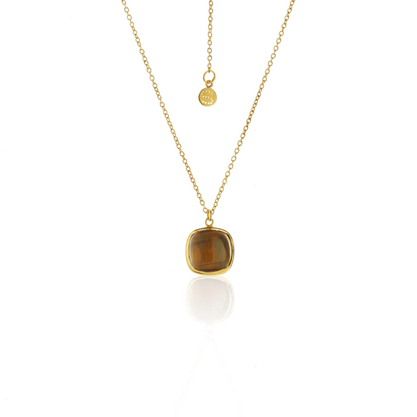 Heritage Necklace - Tigers Eye + Gold