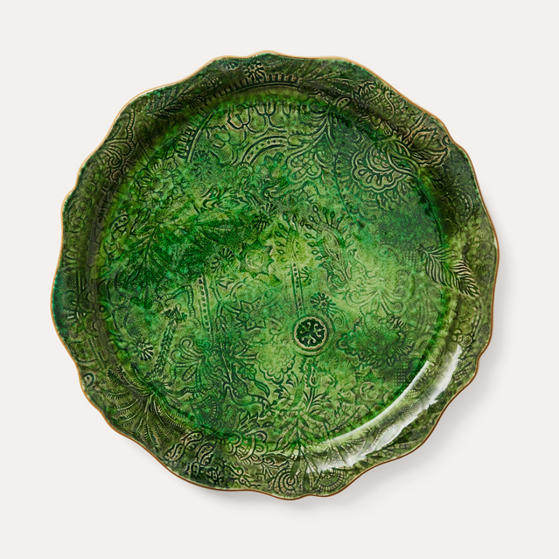 Round Serving Plate - Seaweed