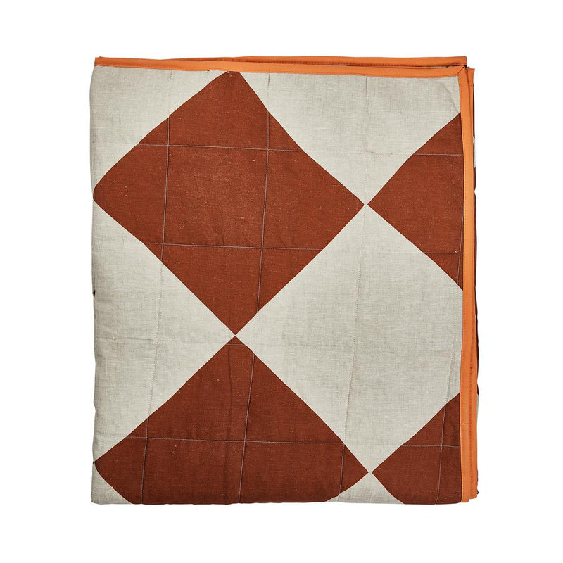 Quilted Throw - Checkers Chocolate
