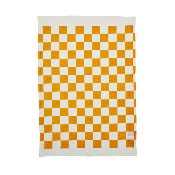 Tea Towel - Small Checkers Golden