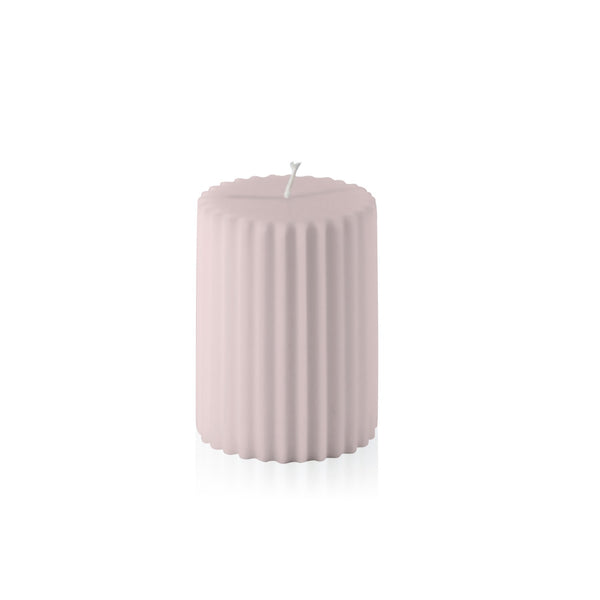 Fluted Pillar Candle - Antique Pink