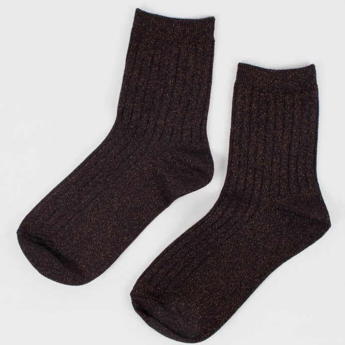 Her Socks Lurex - Copper Black